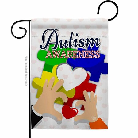 CUADRILATERO Love Autism Awareness Support 13 x 18.5 in. Double-Sided Decorative Vertical Garden Flags for CU3904865